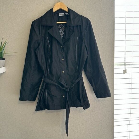 Chico’s Topper Julitta black lightweight windbreaker jacket size - Picture 2 of 10